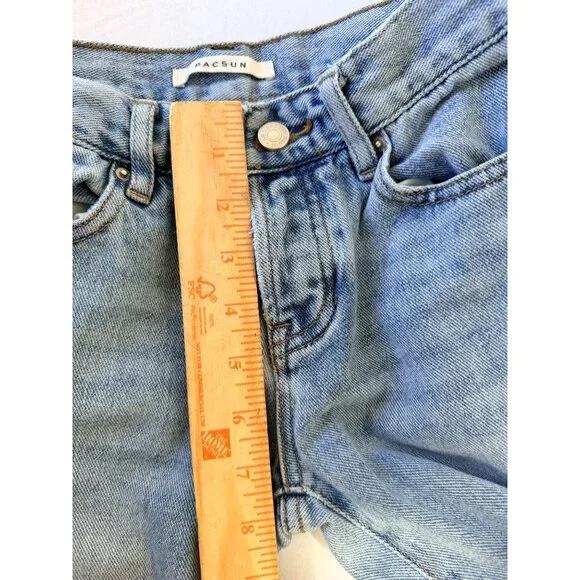 PacSun Womens Light Wash Low-Rise Straight Jeans With Button Fly Size 23 - Picture 8 of 16